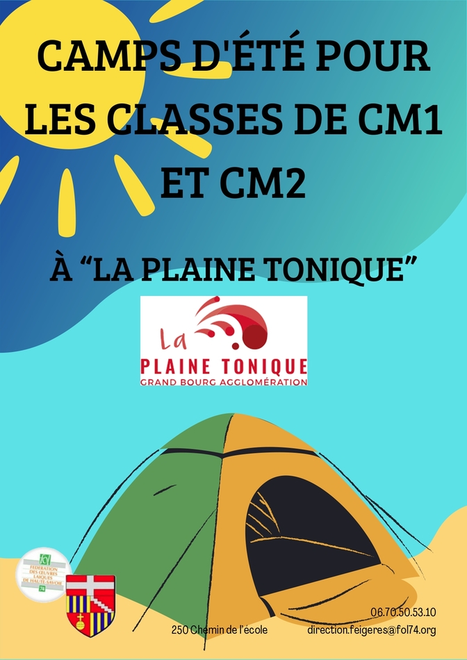 FOL Camps d'été - 5 au 12 juillet - la plaine tonique